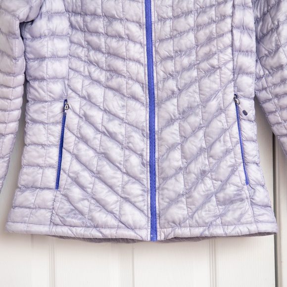 The North Face Puffer Jacket Women S Purple Full Zip Quilted Lightweight Coat - Picture 3 of 5